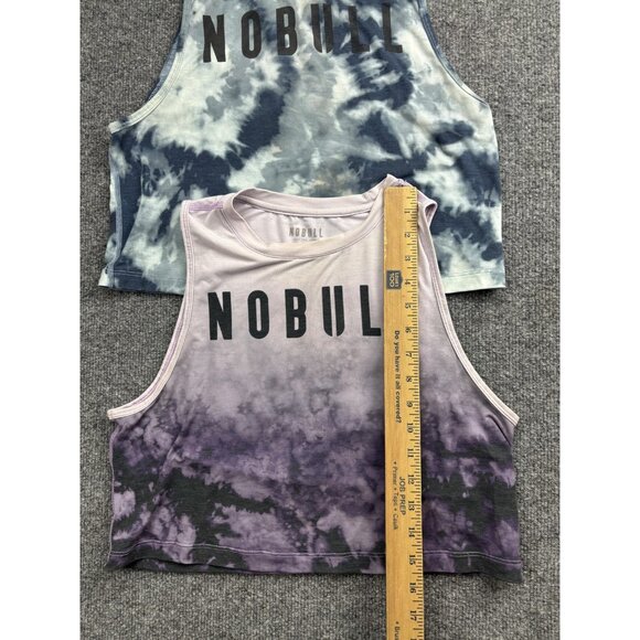 NOBULL Tank Top Lot Womens Small Blue Purple Tie Dye Cropped Sleeveless Athletic - Picture 7 of 8